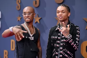 Swae Lee Poses in Studded Jacket & Leather Boots at BET Awards 2023 With Slim Jxmmi